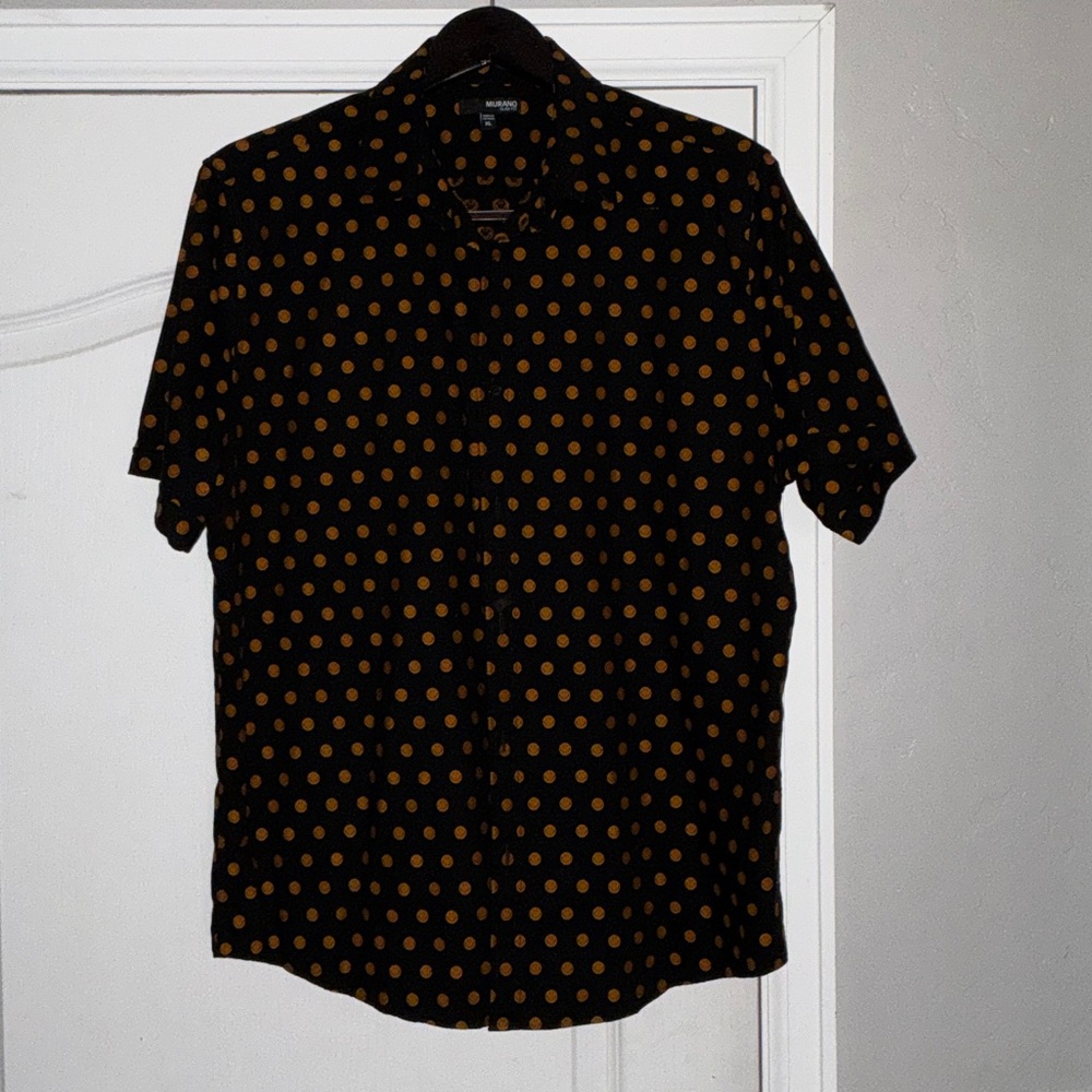 Murano Black and Gold Polka Dot Shirt